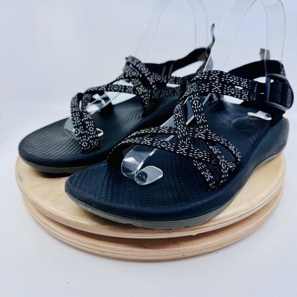 Chaco ZX/1 Girls 4 Black Gray Double Strap Outdoor Sandals Shoes